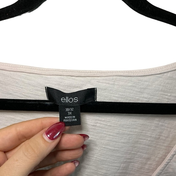 Ellos Women’s Sleeveless Button Front Ruffle Trim Blouse Plus Size - Picture 4 of 4